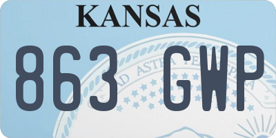 KS license plate 863GWP