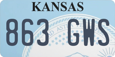 KS license plate 863GWS