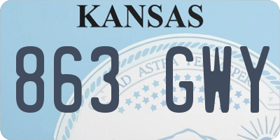 KS license plate 863GWY