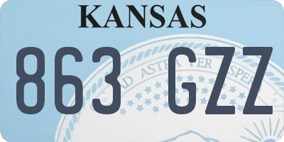 KS license plate 863GZZ