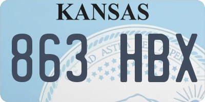 KS license plate 863HBX
