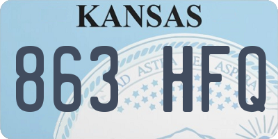 KS license plate 863HFQ