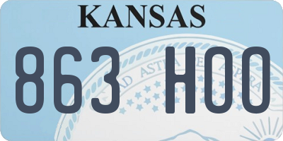 KS license plate 863HOO