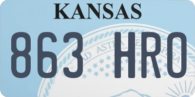 KS license plate 863HRO