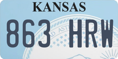 KS license plate 863HRW