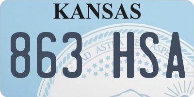 KS license plate 863HSA