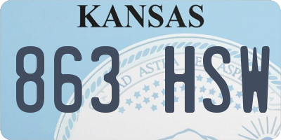 KS license plate 863HSW