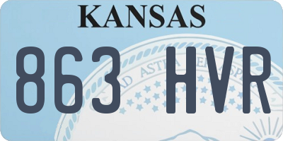 KS license plate 863HVR