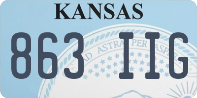 KS license plate 863IIG