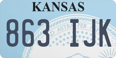KS license plate 863IJK