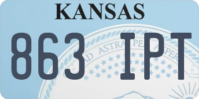 KS license plate 863IPT