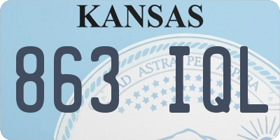 KS license plate 863IQL