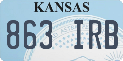 KS license plate 863IRB