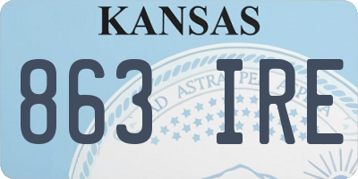 KS license plate 863IRE