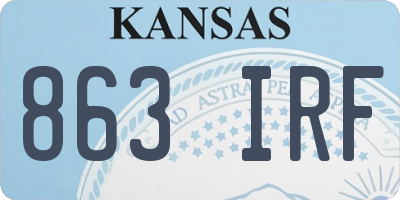 KS license plate 863IRF