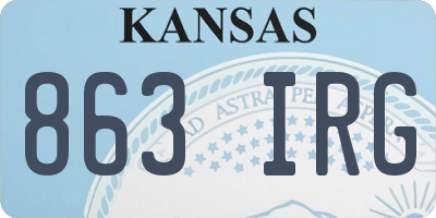 KS license plate 863IRG