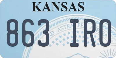 KS license plate 863IRO