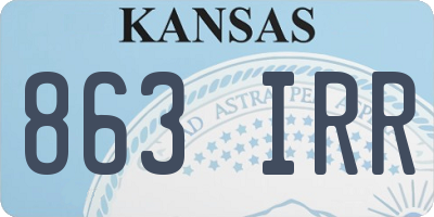 KS license plate 863IRR