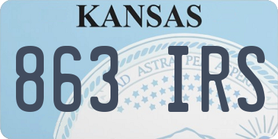 KS license plate 863IRS