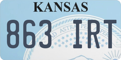 KS license plate 863IRT
