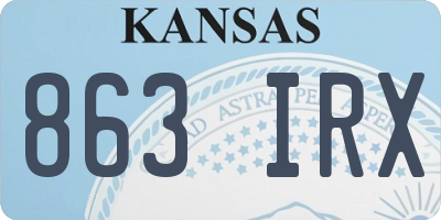 KS license plate 863IRX