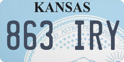 KS license plate 863IRY