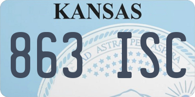 KS license plate 863ISC