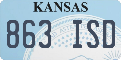 KS license plate 863ISD