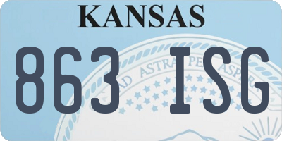 KS license plate 863ISG