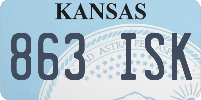 KS license plate 863ISK