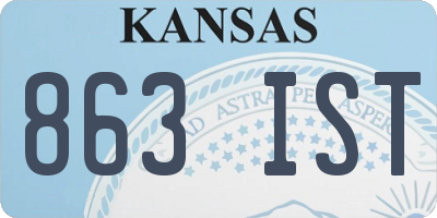 KS license plate 863IST