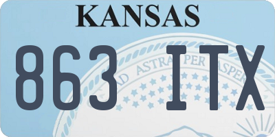 KS license plate 863ITX