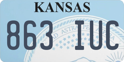 KS license plate 863IUC
