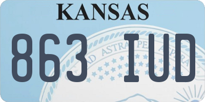 KS license plate 863IUD