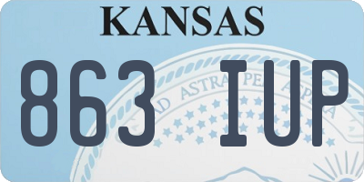 KS license plate 863IUP