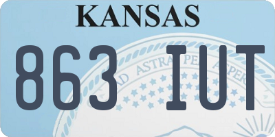 KS license plate 863IUT