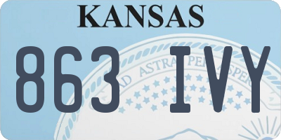 KS license plate 863IVY