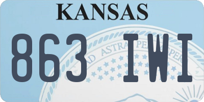 KS license plate 863IWI
