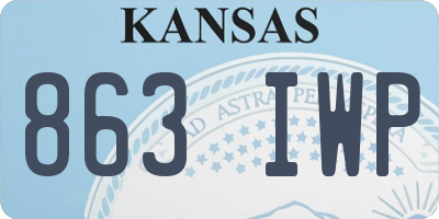KS license plate 863IWP