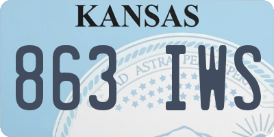 KS license plate 863IWS