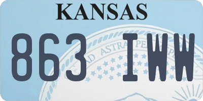 KS license plate 863IWW