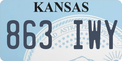 KS license plate 863IWY