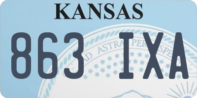 KS license plate 863IXA