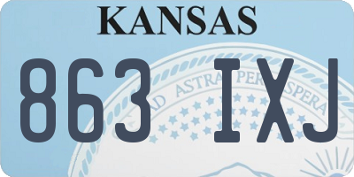 KS license plate 863IXJ