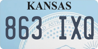 KS license plate 863IXQ