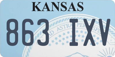 KS license plate 863IXV