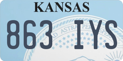 KS license plate 863IYS