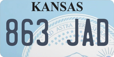 KS license plate 863JAD