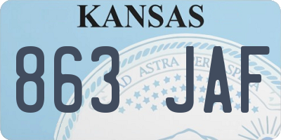 KS license plate 863JAF