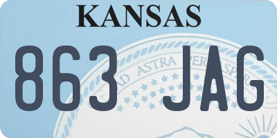 KS license plate 863JAG